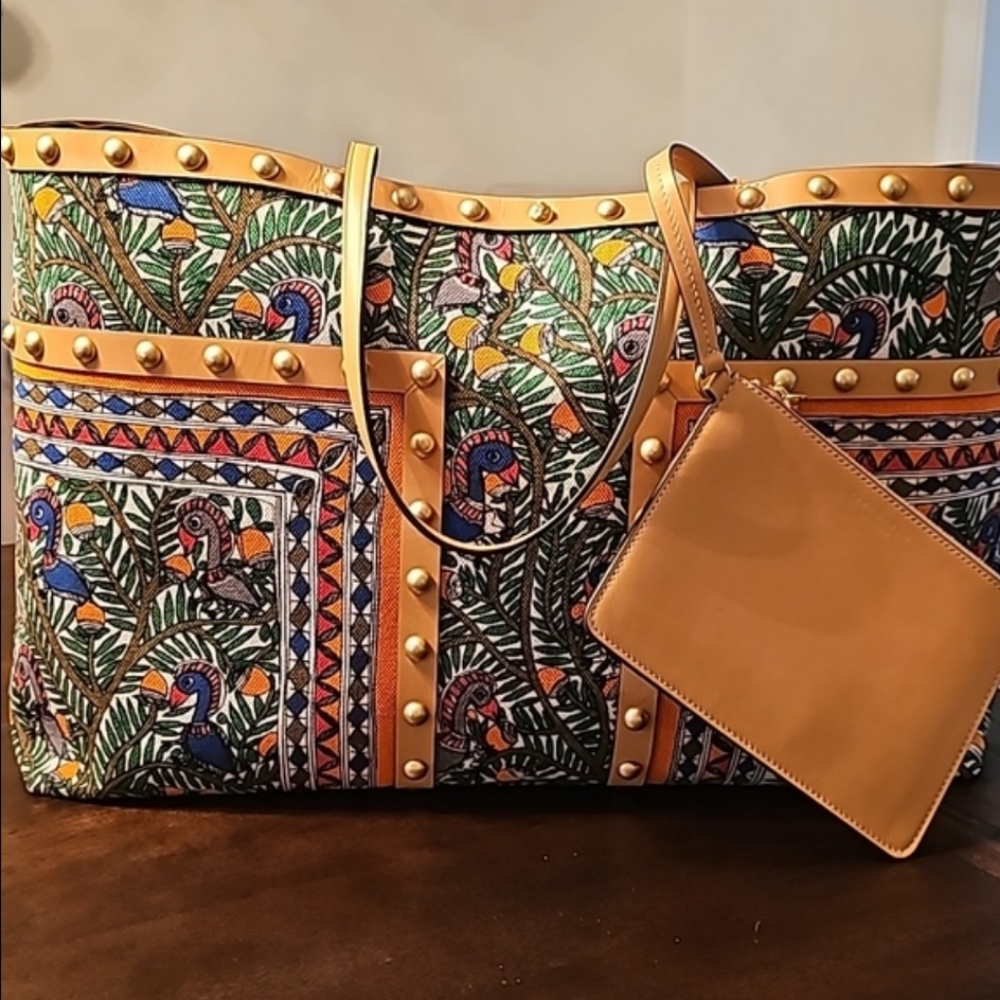 Tory Burch Block T Stud Printed Tote With Pouch - image 6